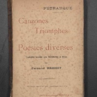 Canzones, triomphes et poésies diverses. Traduction nouvelle avec introduction et notes par Fernand Brisset