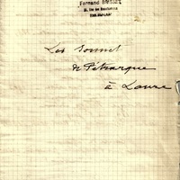 Prima versione dattiloscritta delle traduzioni edite in Petrarque à Laure: les sonnets (Paris, Librairie ancienne J.-A. Quereuil, 1934)  - estratto (20 ff.)